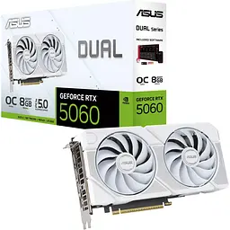 Відеокарта Asus Dual GeForce RTX 5060 8GB OC Edition White (DUAL-RTX5060-O8G-WHITE) UA [153787]