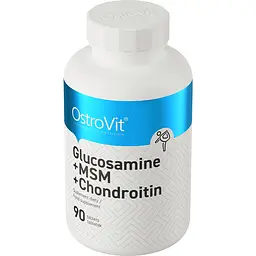 Для суглобів та зв'язок OstroVit Glucosamine + MSM + Chondroitin 90 таблеток - мініатюра 2