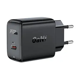 Мережевий зарядний пристрій Acefast a21 30 W gan single usb-c charger black - мініатюра 2