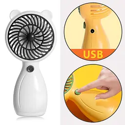 Портативний ручний вентилятор Handy Mini Fan JX-998 на акумуляторі з ручкою міні ветродуйка 2,5Вт Білий - мініатюра 2