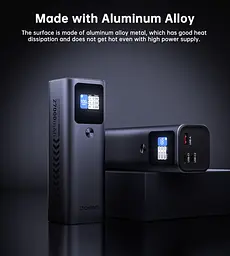 УМБ Choetech 27000mAh 140W PD5.0,QC3.0, USB-A, 2xUSB-C In/Out, TFT Display, black - мініатюра 9