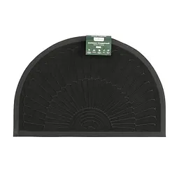 Килимок придверний Eco Fabric Промені півколо з кромкою чорний 40 х 60 см (4060-022)