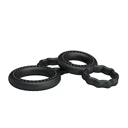 Ерекційне кільце Baile Cock Rings, набір 2 шт (чорний) - мініатюра 5