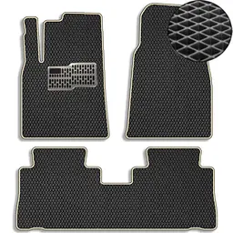 Килимки в салон EVA для Chevrolet Captiva 2006-2010 з підп'ятником Чорні-Бежовий кант 5 шт