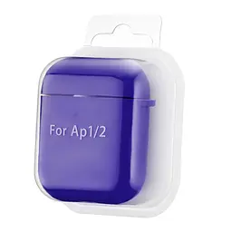 Чохол Silicone Case 2,5mm with microfiber for AirPods 1/2 Deep Purple - мініатюра 2