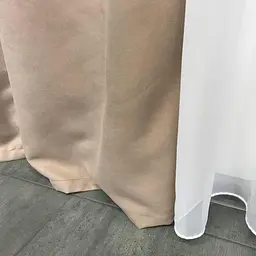 Мікровелюрові штори бежевого кольору на тасьмі 2шт. 200х270 ALBO pbe0052509 - мініатюра 8