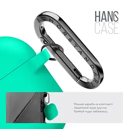 Силіконовий чохол для навушників Apple AirPods 3, Hang Case, бірюзовий, ультратонкий захисний кейс товщиною 2 мм, захист від подряпин, пилу та ударів, компактний, з карабіном для кріплення, ArmorStandart (ARM60316) - мініатюра 4
