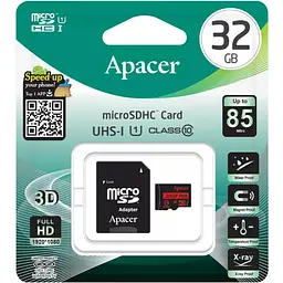 Карта пам'яті Apacer microSDHC 32Gb Class 10 UHS-I/U1 R85 + SD adapter [AP32GMCSH10U5-R] [107522] - мініатюра 9