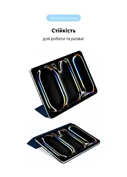 Чехол-книжка для планшета Apple iPad Pro 11 (2024)/Pro 11 (2025) M5, Original Smart Case, midnight blue, 11 , подставка на планшет, искусственная кожа, микрофибра, магнитная крышка с автоотключением экрана, ArmorStandart (ARM78296) - мініатюра 5