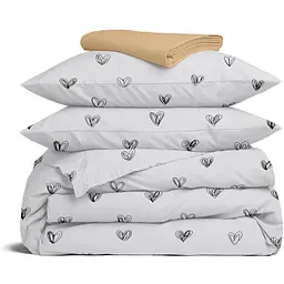 Комплект постільної білизни Cosas Calm love CS3 Сімейний срібло (CalmLove_El180x30-06WarmSand_160x2)