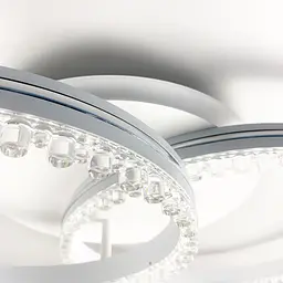 LED люстра на 2 кільця білого кольору з фурнітурою хром Line.F А 55061/2В RGB WH - мініатюра 5