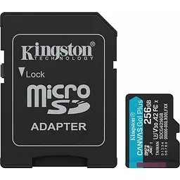 Карта пам'яті Kingston MicroSDXC 256GB Canvas Go! Plus class10 UHS-I U3 V30 Adapter SD (SDCG4/256GB)