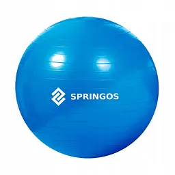 М'яч для фітнесу (фітбол) Springos 85 см Anti-Burst Blue (FB0009)
