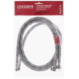 Шланг для змішувача Koer гайка 1/2'' - Штуцер M10 (100 см) 2 шт KR0277 - мініатюра 2