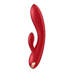 Смарт вібратор-кролик Satisfyer Double Flex Red: Подвійний гнучкий стимулятор клітора, керування через додаток