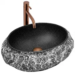 Умивальник Rea Mika накладний 50x38 см gabro black matt REA-U0634