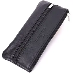 Містка шкіряна ключниця на блискавці ST Leather 22556 чорна - мініатюра 1