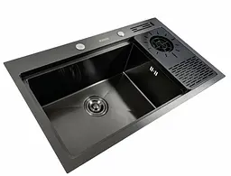 Кухонна мийка Platinum HANDMADE PVD чорна 78*46 (SP000041338) - мініатюра 3