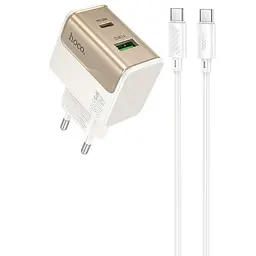 МЗП Hoco CS73A Star Speed PD30W+QC3.0 (1USB-A/1C) + кабель Type-C to Type-C White