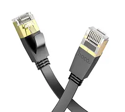 Патч-корд Hoco US07 General pure copper flat network cable (L-10M) Чорний