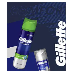 Подарунковий набір Gillette: Гель для гоління Series Sensitive Skin Shave Gel For Men 200 мл + Бальзам після гоління 3в1 Миттєве зволоження 50 мл - мініатюра 2