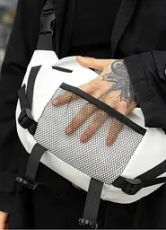 Велика чоловіча сумка бананка Sambag DynamicDart біла 38 × 21 × 7 см (80411008m) - мініатюра 7