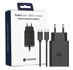 Блок і кабель - мережевий зарядний пристрій Motorola TurboPower 68W USB-С to USB-С Cable (PG38C06281) - мініатюра 6