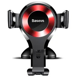 Тримач в машину Baseus Osculum Type Gravity Car Mount (black/red) (21743 black/red) - мініатюра 2