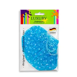 Шапочка для душу кольорова в горошок Beauty Luxury CS-03 Синій