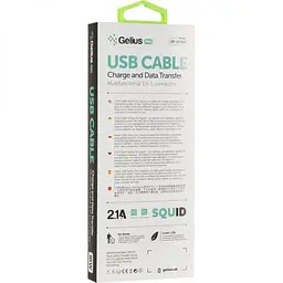 USB кабель Gelius Pro Squid 3in1 MicroUSB/Lightning/Type-C 2.1A 1 м GP-UC102 Black - мініатюра 3