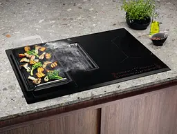 Electrolux Варильна повверхня індукційна, 80см, розширена зона, вбудована витяжка, Hob2Hood, чорний - мініатюра 3