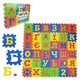 Розвивальний килимок-пазл з EVA з літерами та цифрами (PL81002)