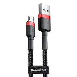 Кабель Baseus USB2.0AM-MicroUSBM,2.0 м,1.5A,чорний-червоний,(двосторонній) CAMKLFBaseus (CAMKLF-C91)