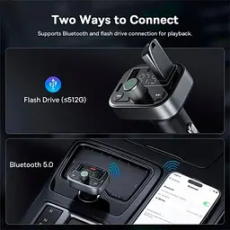 Автомобільний зарядний пристрій Baseus FM Launcher S-09 Pro black (C10762200113-00) - мініатюра 8