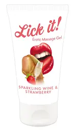 Оральний лубрикант Orion Lick It! Sparkling Wine and Strawberry - зі смаком полуниці та шампанського, 50 мл