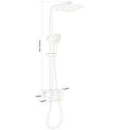 Душова система Globus Lux ALFA GLAL-1007 змішувач з поворотнім виливом для ванної кімнати латунь - мініатюра 2
