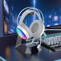 Навушники провідні Borofone Bo108 Flame Gaming with mic білі - мініатюра 5