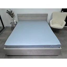 Простирадло Ecotton Pearl Blue на резинці сатин 200х200 см блакитне (24797) - мініатюра 3