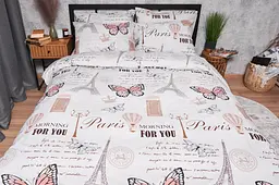 Комплект постільної білизни Moon&Star Ranforce Elite Paris For You євро 200х220 см наволочки 4х50х70 см - мініатюра 2
