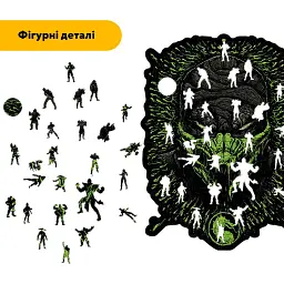 Деревяний фігурний пазл МК Рептилія, А3, Картонна коробка 200 елементів - мініатюра 3