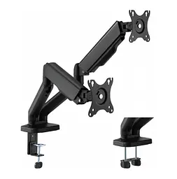 Настільний кронштейн для двох моніторів 17–32 дюйми OfficePro OPMA-412 Black - мініатюра 1