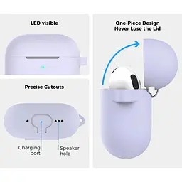 Чохол AhaStyle Colorful Silicone Case для AirPods 4 Lavender [133812] - мініатюра 3