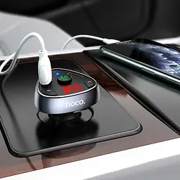 FM-модулятор трансмітер Hoco E51 з Bluetooth V5.0 чорний - мініатюра 5