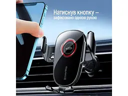 Автомобільний тримач для смартфона ColorWay ClampSnap Holder Black (CW-CHMH19-BK) - мініатюра 5