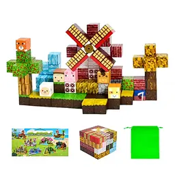 Магнітний конструктор Minecraft 100 шт по грі Майнкрафт Ферма млинів Mk001055