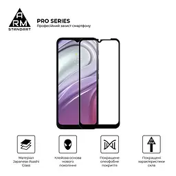 Захисне скло на Motorola G20 з олеофобним покриттям, Pro, повне проклеювання, антистатичний і пиловідштовхуючий шар, 9H, самоклеючеся, 2.5D, на весь екран, антистатичний клей, ArmorStandart (ARM59412) - мініатюра 2