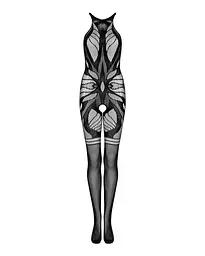 Сітчастий бодістокінг без рукавів Obsessive Bodystocking G331 S/M/L, black, з доступом - мініатюра 5