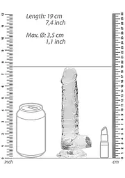 Фалоімітатор - Realrock Dildo 7" Transparent - мініатюра 2