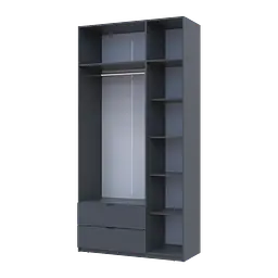Розпашна Шафа для одягу Doros Лукас Графіт 3ДСП 120х50х240 (80737797) - мініатюра 3