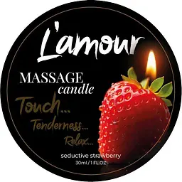 Масажна свічка Lamour Massage Candle Seductive Strawberry, 30 мл (полуниця)